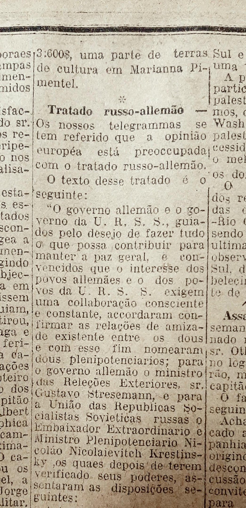 Os dois pa&iacute;ses se comprometiam com neutralidade e n&atilde;o agress&atilde;o, mas as rela&ccedil;&otilde;es se tensionaram novamente ap&oacute;s a ascens&atilde;o de Hitler, em 1933