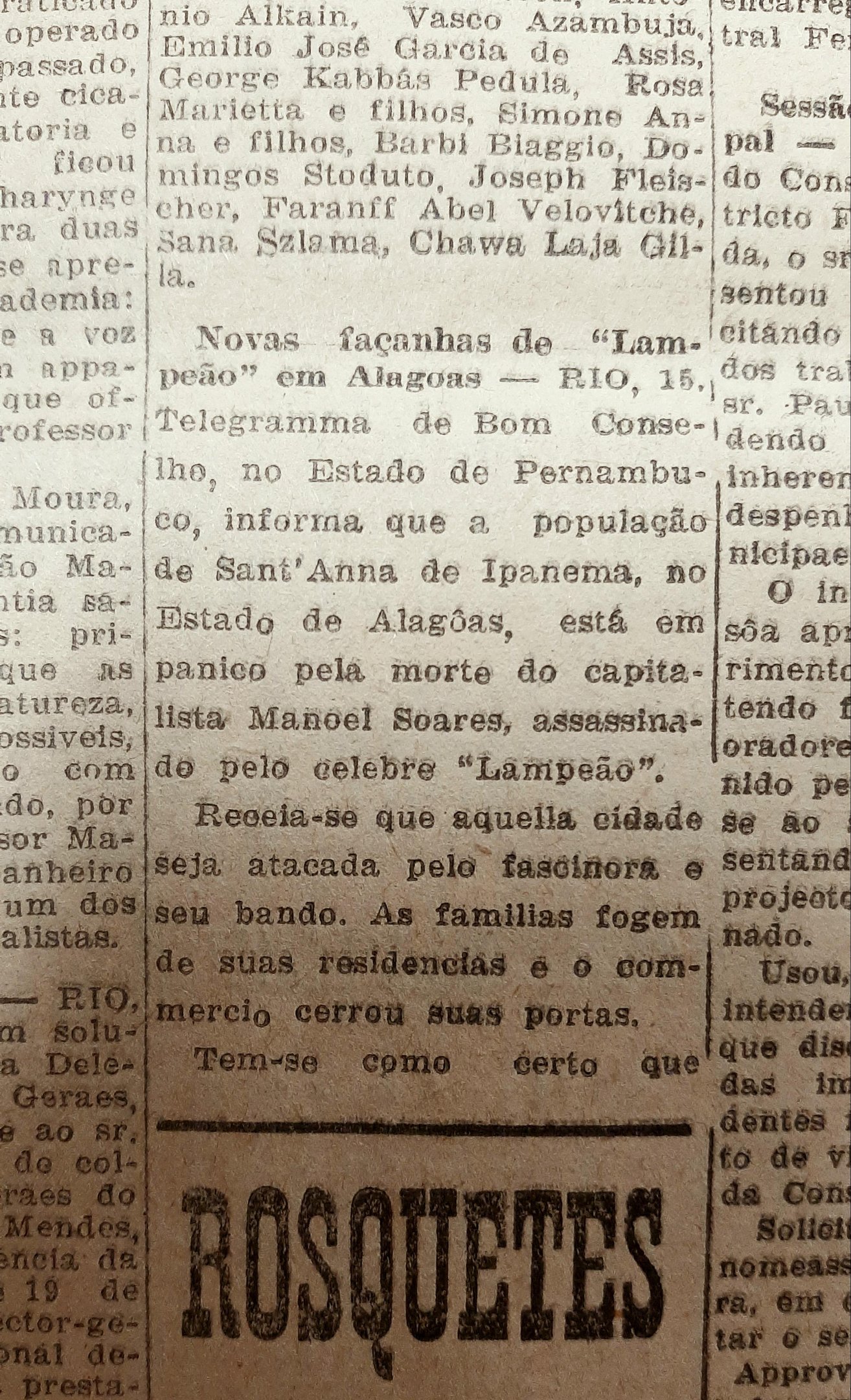 O cangaceiro espalhou o terror pelo interior de Alagoas, saqueando diversas localidades