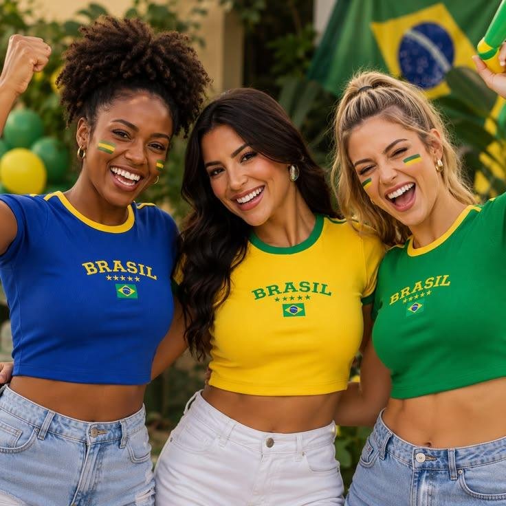 Torcer pelo Brasil virou tamb&eacute;m um exerc&iacute;cio de estilo, com looks que misturam moda, beleza e clima de Copa