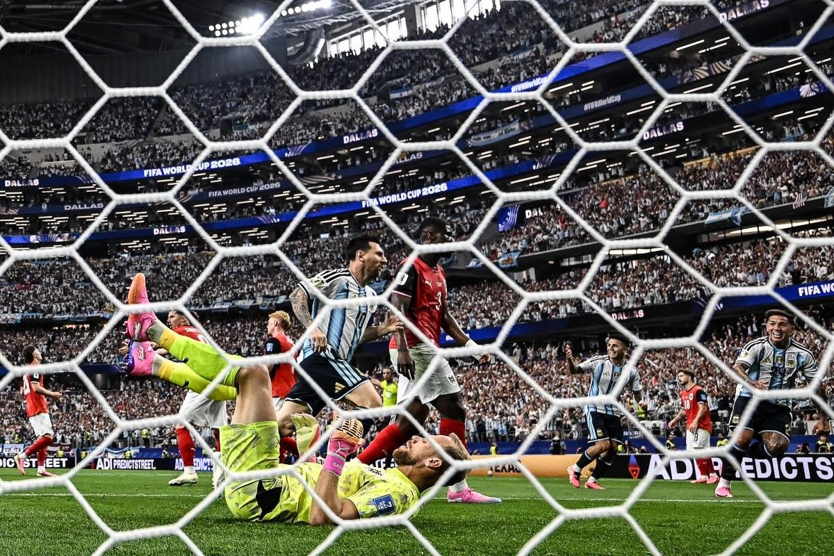 Messi marcou o gol da vit&oacute;ria contra a &Aacute;ustria