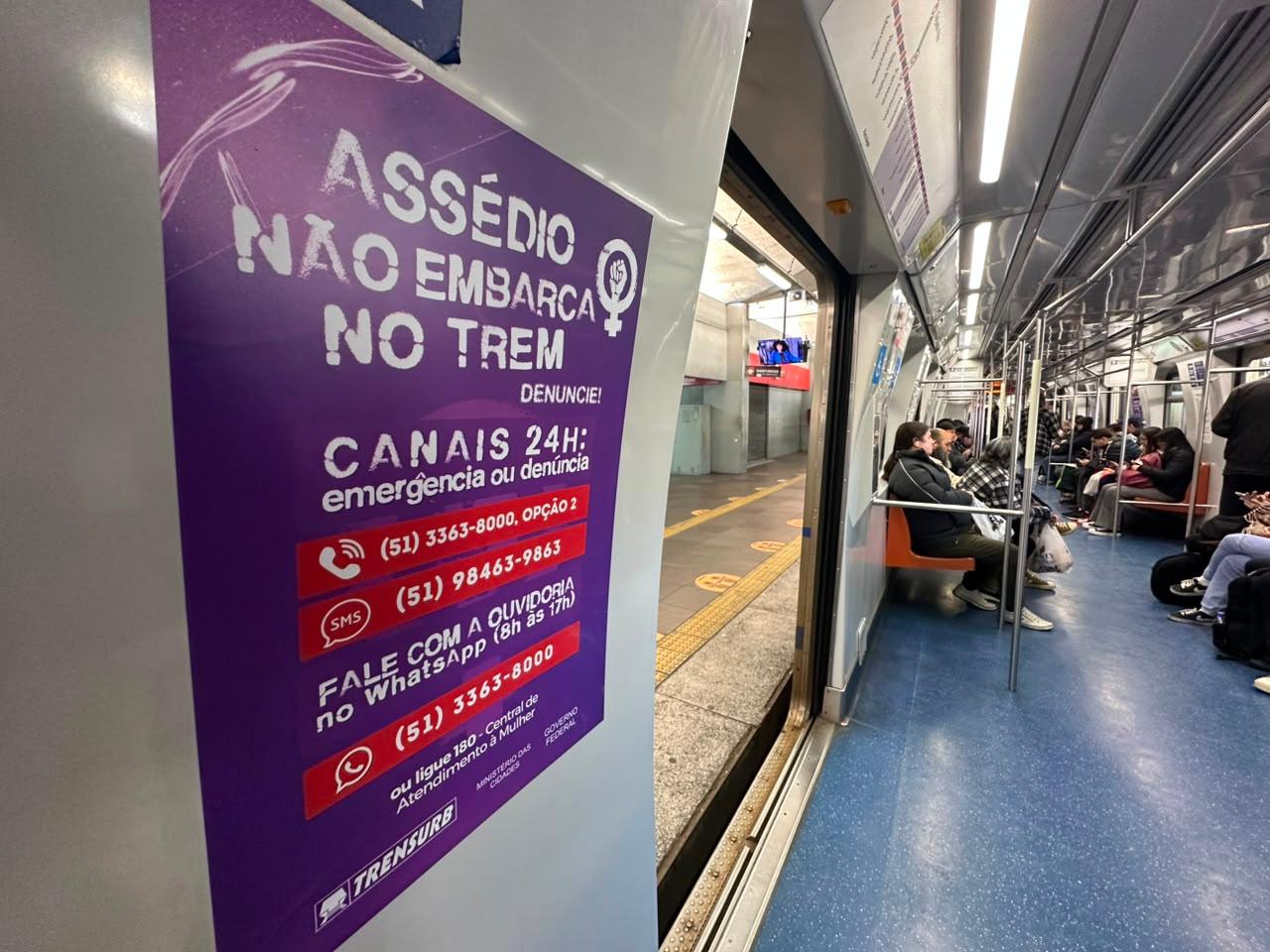 Campanha da Trensurb &eacute; voltada ao enfrentamento do ass&eacute;dio e da importuna&ccedil;&atilde;o sexual no sistema metrovi&aacute;rio