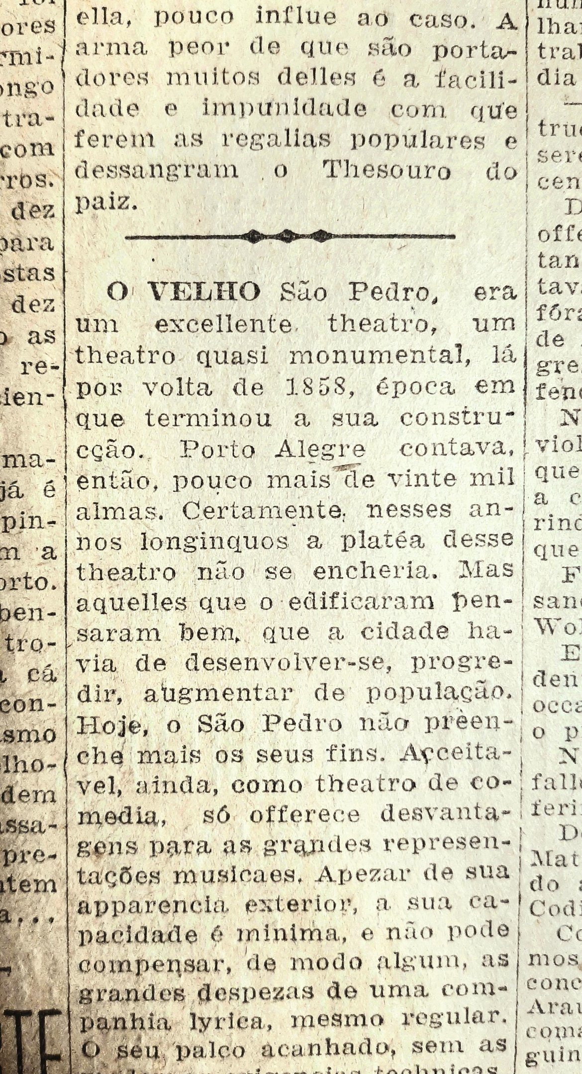 O hist&oacute;rico teatro n&atilde;o comportaria mais satisfatoriamente a montagem de grandes espet&aacute;culos