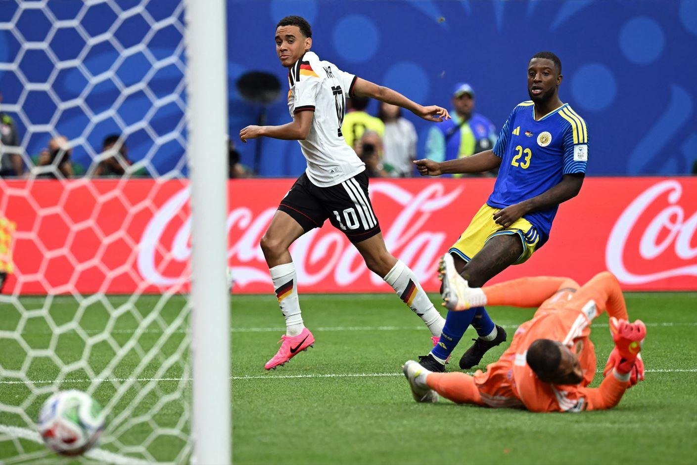 Jamal Musiala marca contra a sele&ccedil;&atilde;o de Cura&ccedil;ao, no Est&aacute;dio de Houston