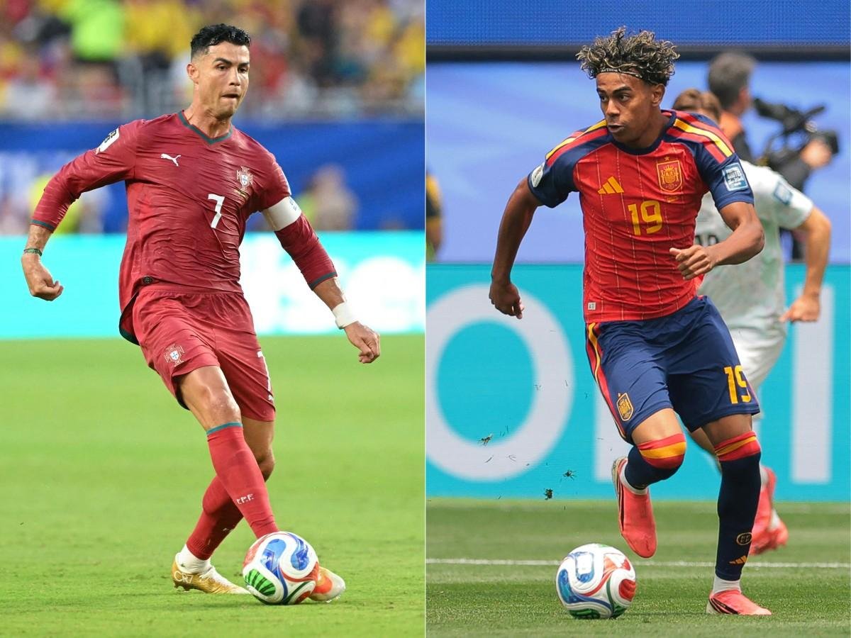 Cristiano Ronaldo, 41 anos, contra Lamine Yamal, de 19