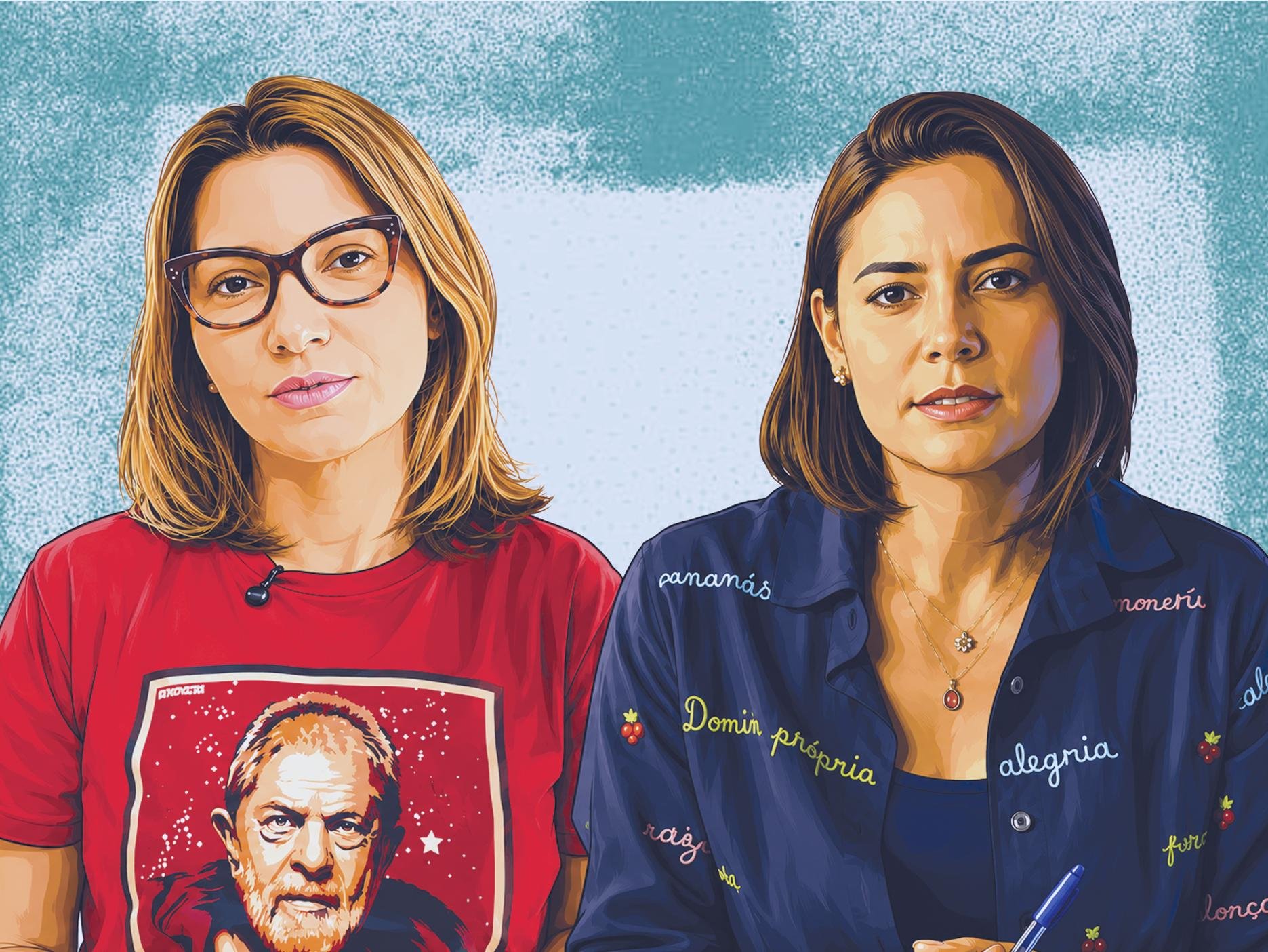 A atual primeira-dama, Janja da Silva, e sua antecessora, Michelle Bolsonaro