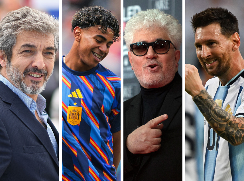 Ricardo Dar&iacute;n e Messi, pela Argentina, contra Lamine Yamal e Pedro Pedro Almod&oacute;var da Espanha