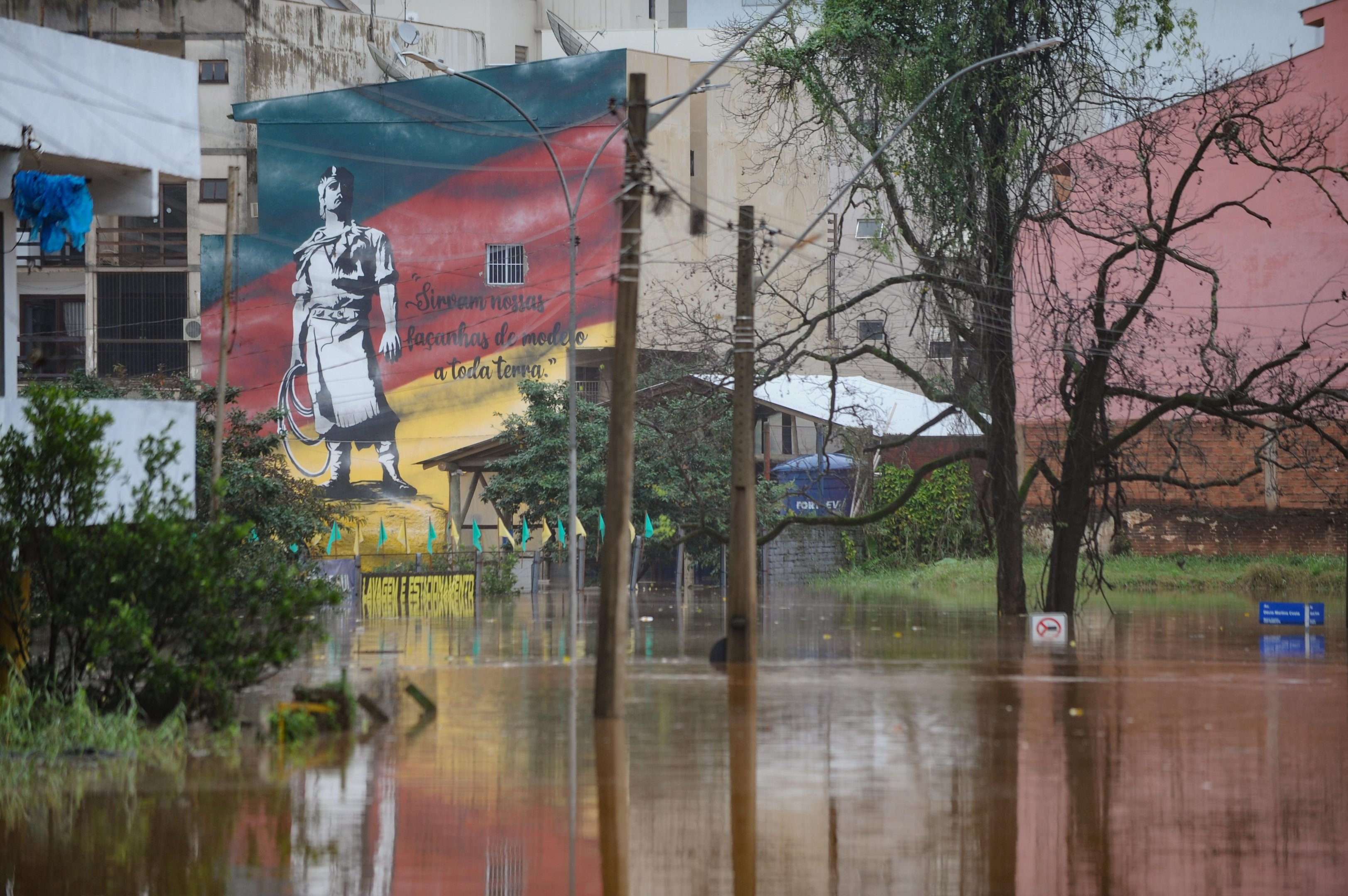 Inunda&ccedil;&atilde;o na cidade de Lajeado