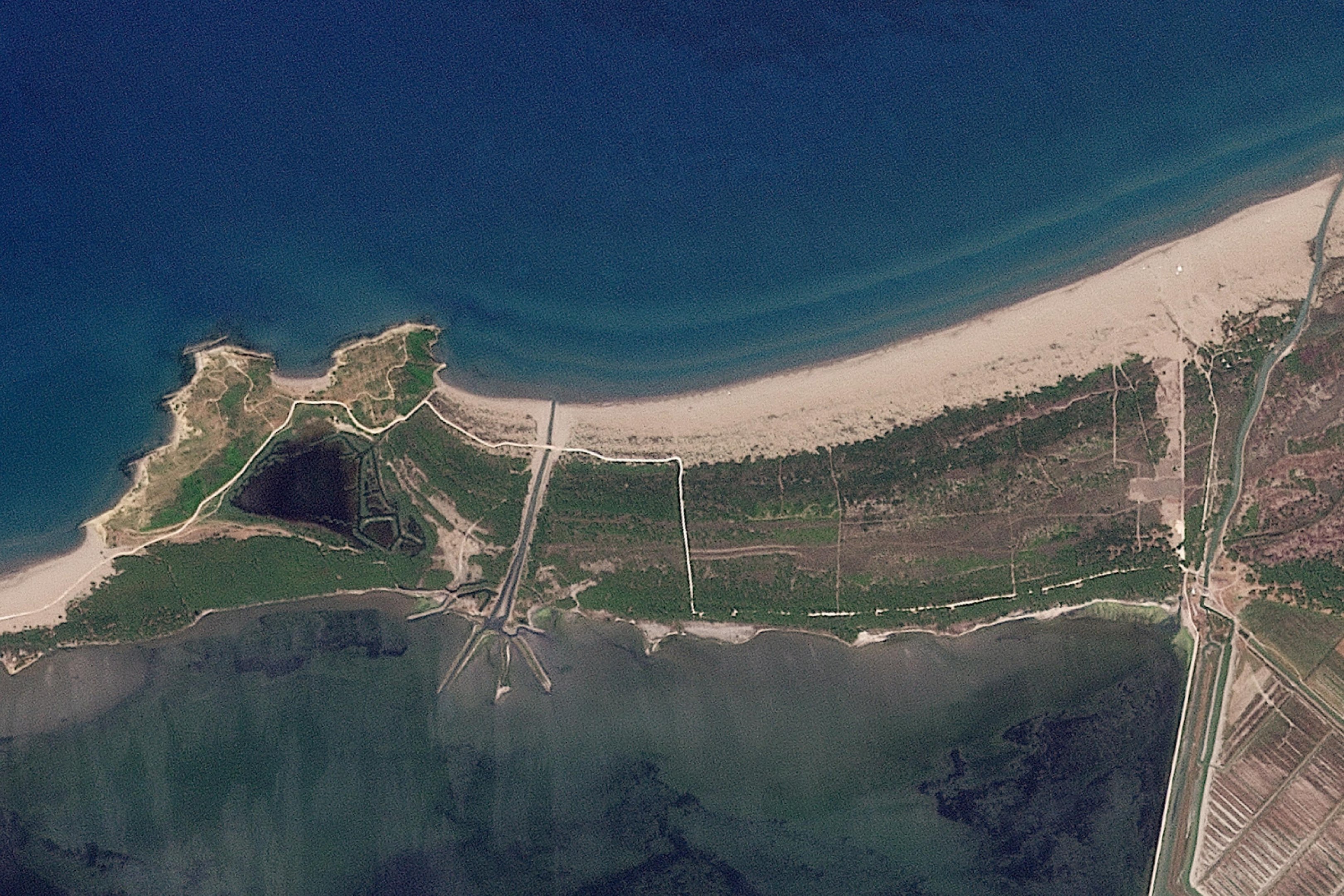Tra&ccedil;ado das vias destruiu as dunas de Narta, derrubou &aacute;rvores e espalhou concreto na zona costeira, amea&ccedil;ando col&ocirc;nias de aves e alterando trocas h&iacute;dricas vitais para o ecossistema