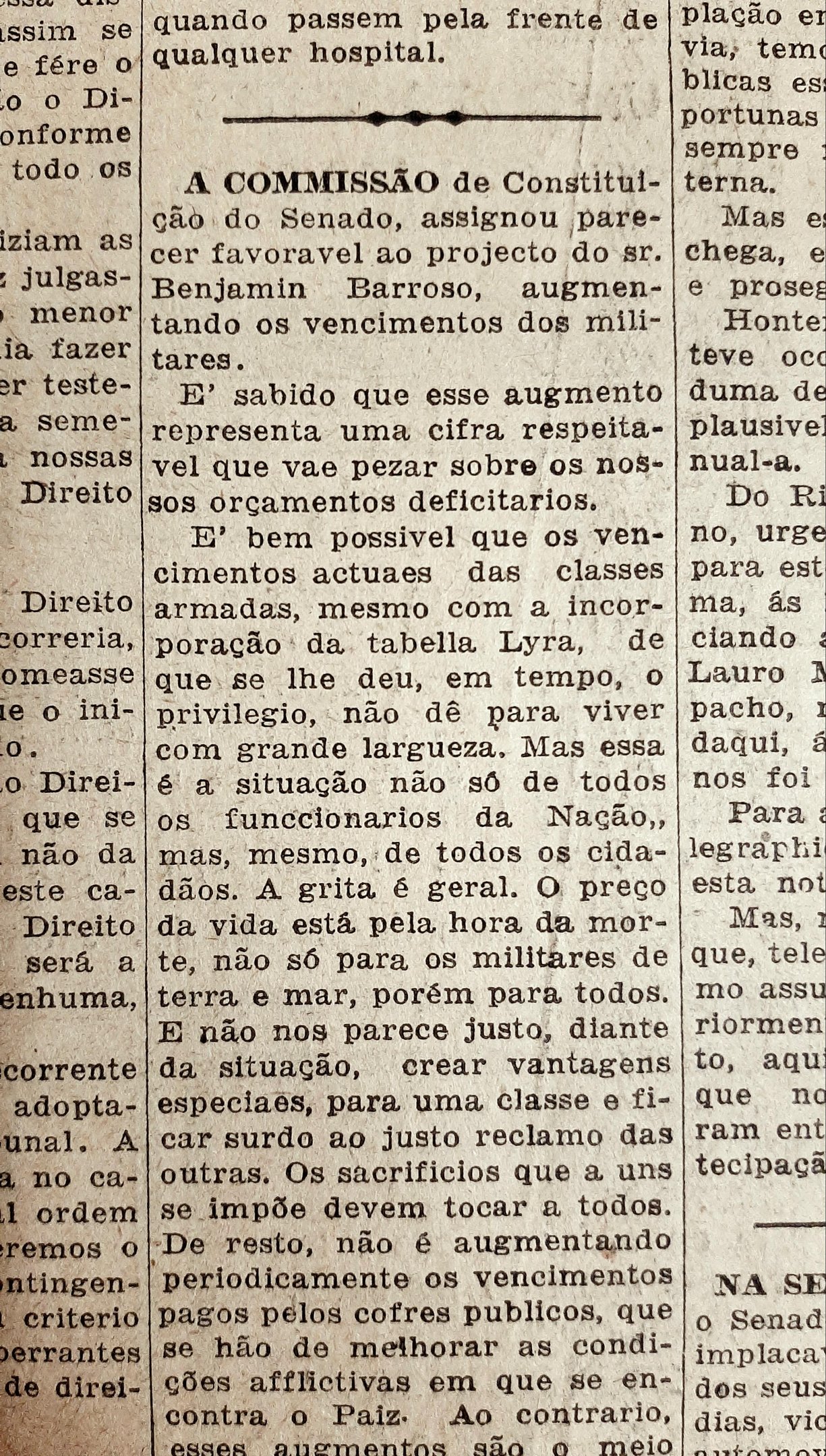 Privil&eacute;gio das For&ccedil;as Armadas em rela&ccedil;&atilde;o &agrave;s outras classes foi condenado