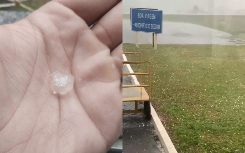 Chuva de granizo atinge munic&iacute;pios do Alto Uruguai