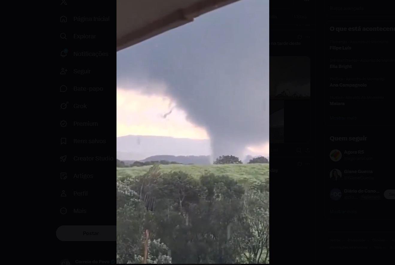 Tornado em Pira&iacute; do Sul, no Paran&aacute;, foi confirmado pelo Simepar no dia 8 de agosto