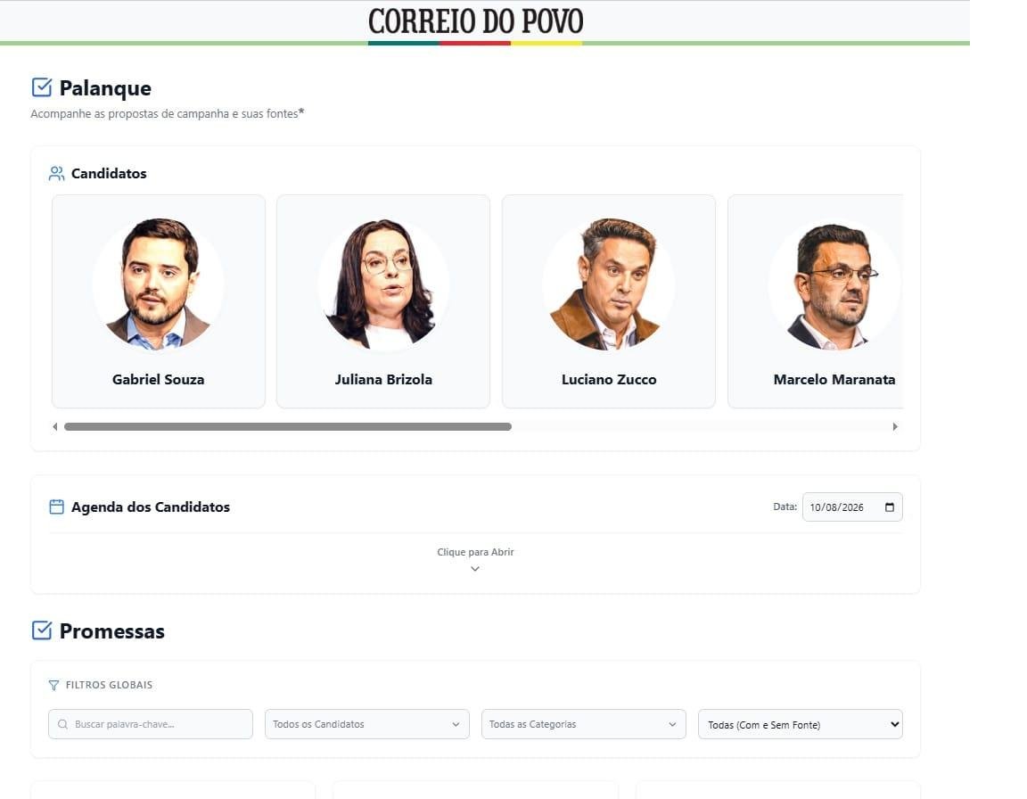 Plataforma re&uacute;ne informa&ccedil;&otilde;es dos candidatos ao Pal&aacute;cio Piratini