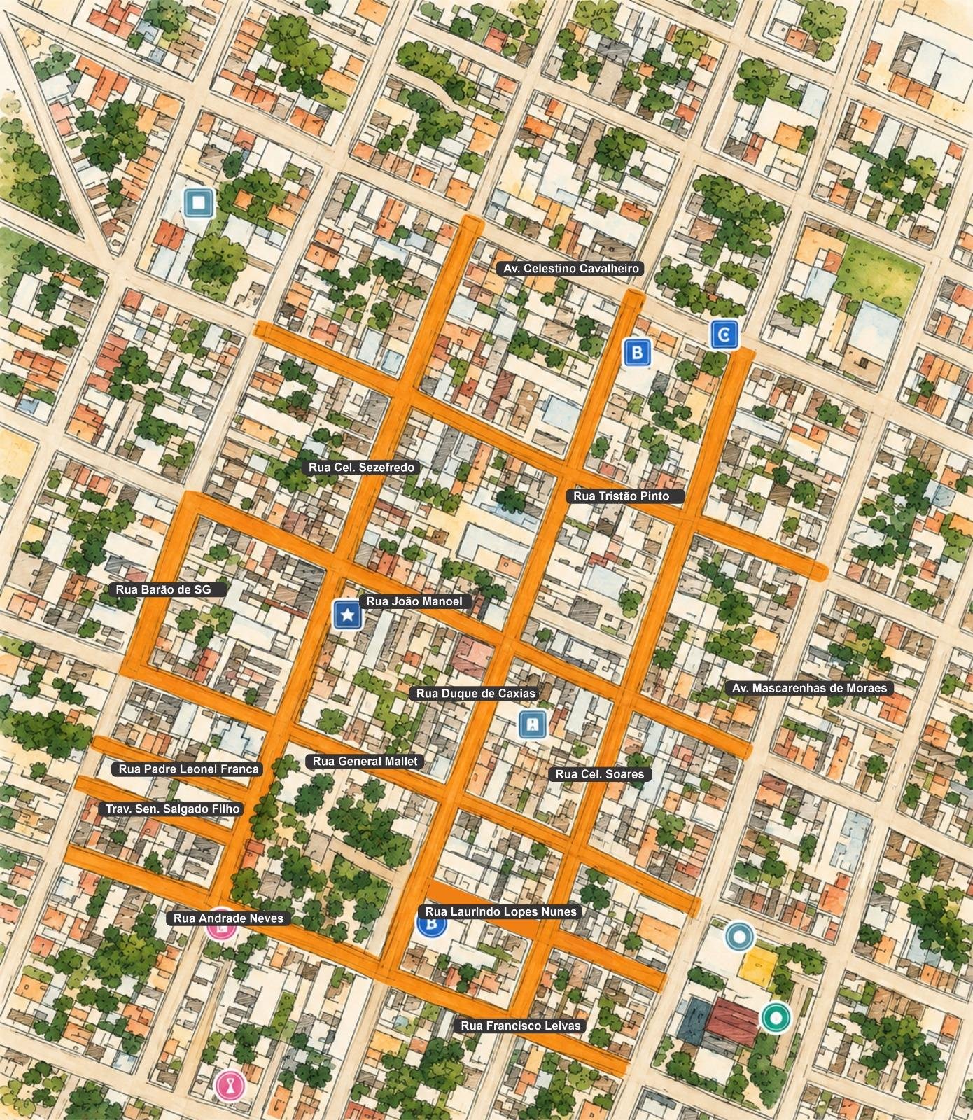 O sistema ser&aacute; integrado por 980 vagas no centro do munic&iacute;pio