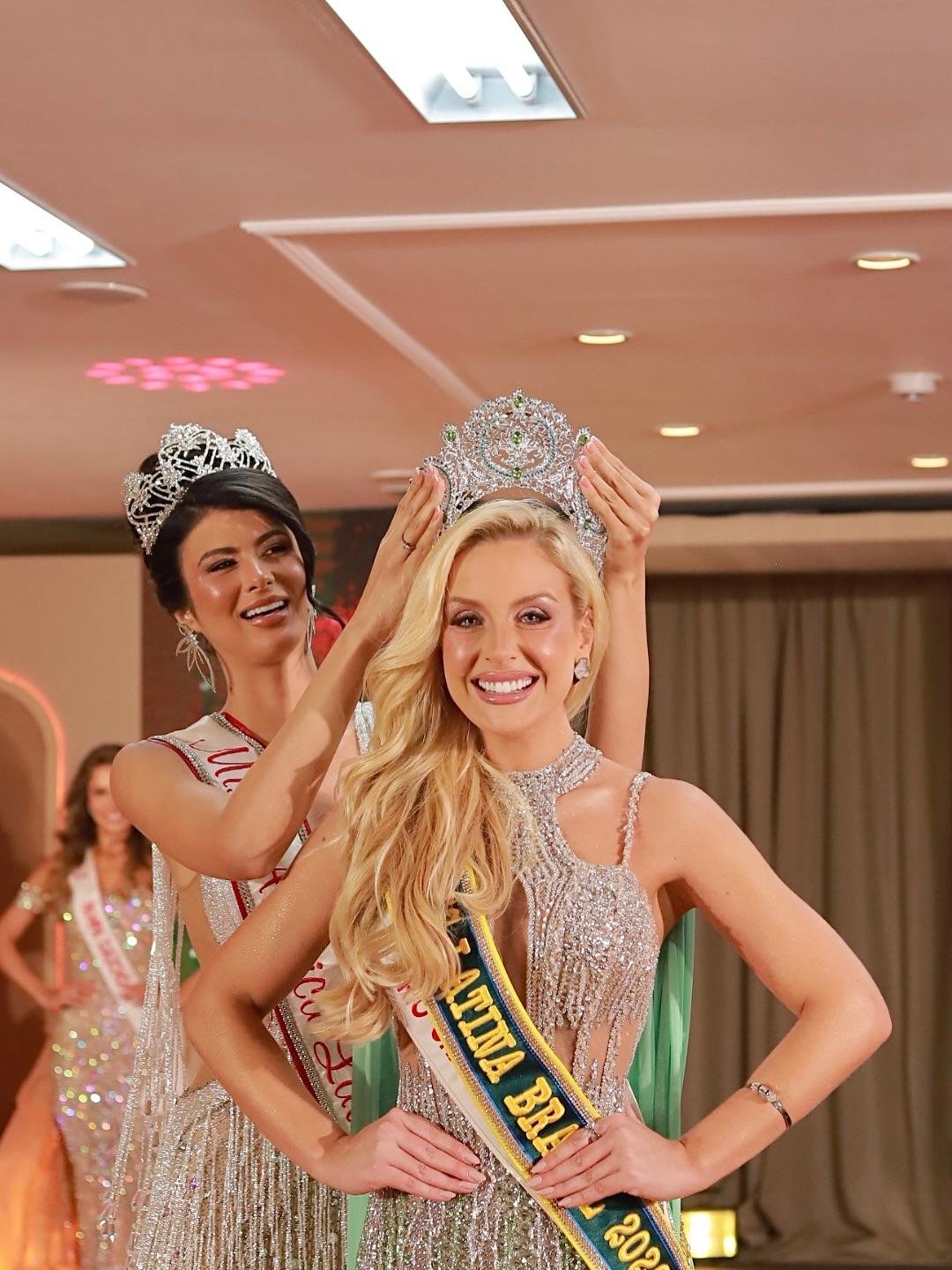 Emili Piovesan, atual Miss Latina Rio Grande do Sul, que conquistou o t&iacute;tulo de Miss Latina Brasil 2026