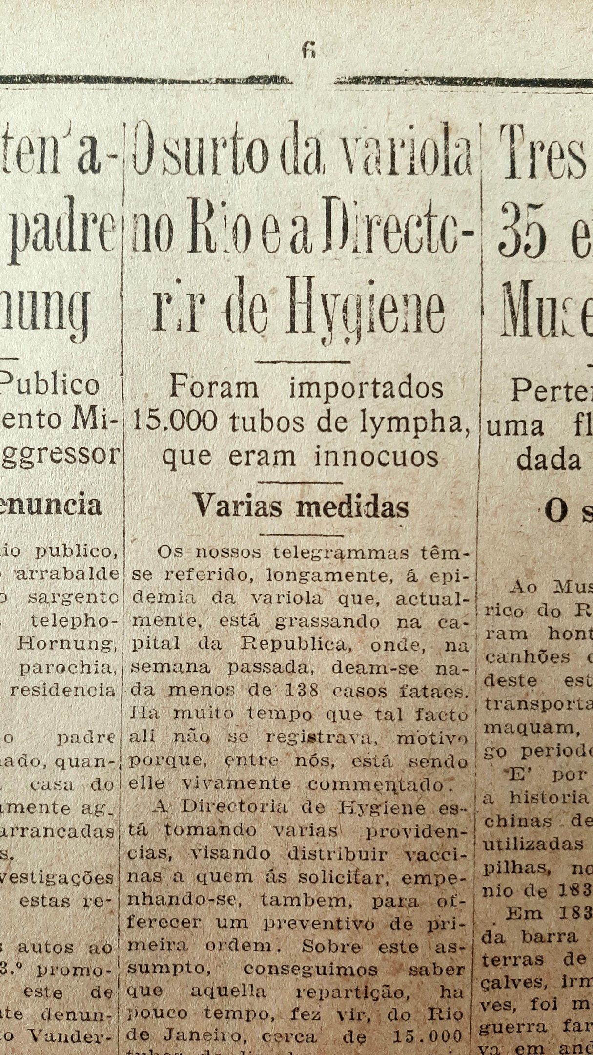 As vacinas n&atilde;o se mostraram eficazes, provavelmente por prazo de validade vencido