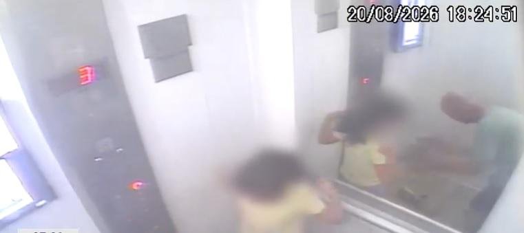 C&acirc;meras de seguran&ccedil;a do elevador flagraram momento das agress&otilde;es