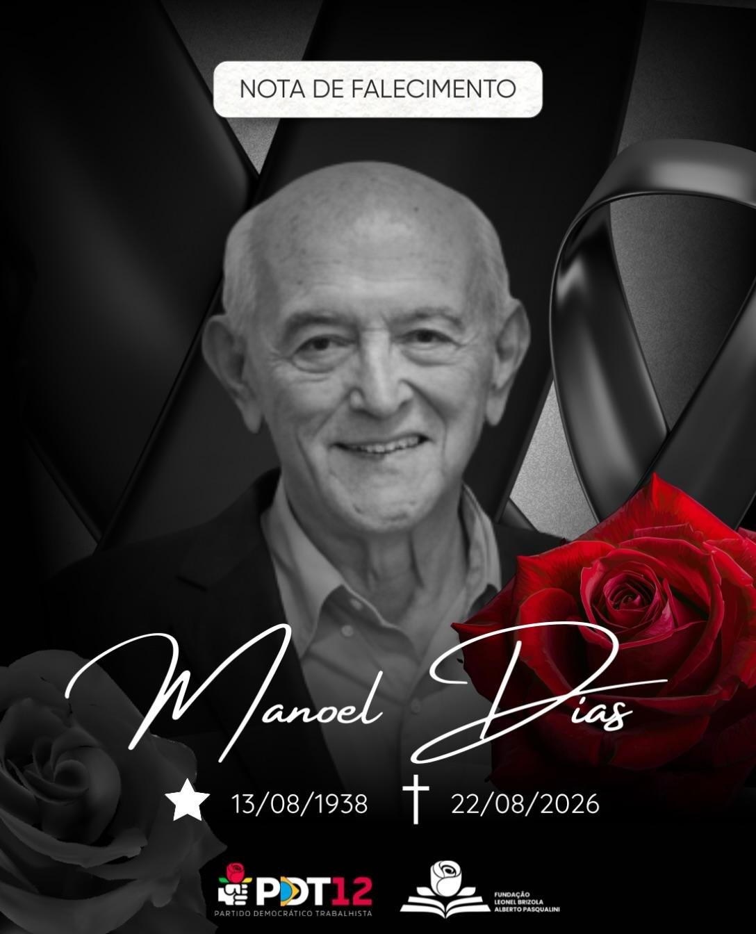 O dirigente morreu na noite de s&aacute;bado, em Florian&oacute;polis, onde estava internado desde o agravamento de seu estado de sa&uacute;de