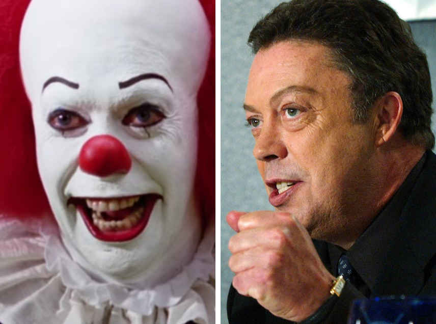 Tim Curry interpretou o palha&ccedil;o It na miniss&eacute;rie de 1990