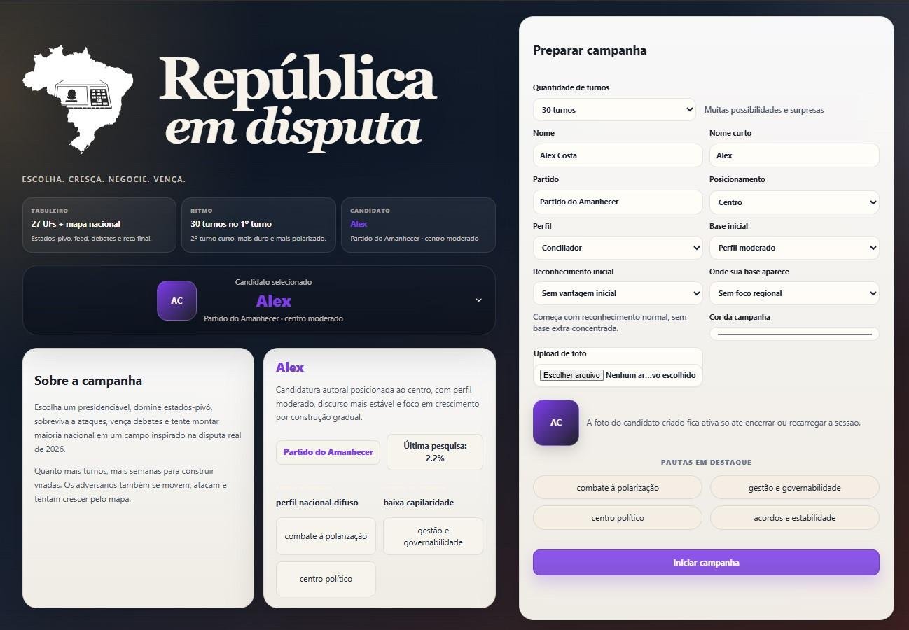 O jogon possibilita que o usu&aacute;rio crie seu pr&oacute;prio candidato