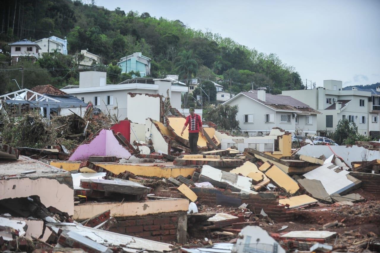 Evento clim&aacute;tico em setembro de 2023 causou destrui&ccedil;&atilde;o em Mu&ccedil;um e outros munic&iacute;pios do Vale do Taquari