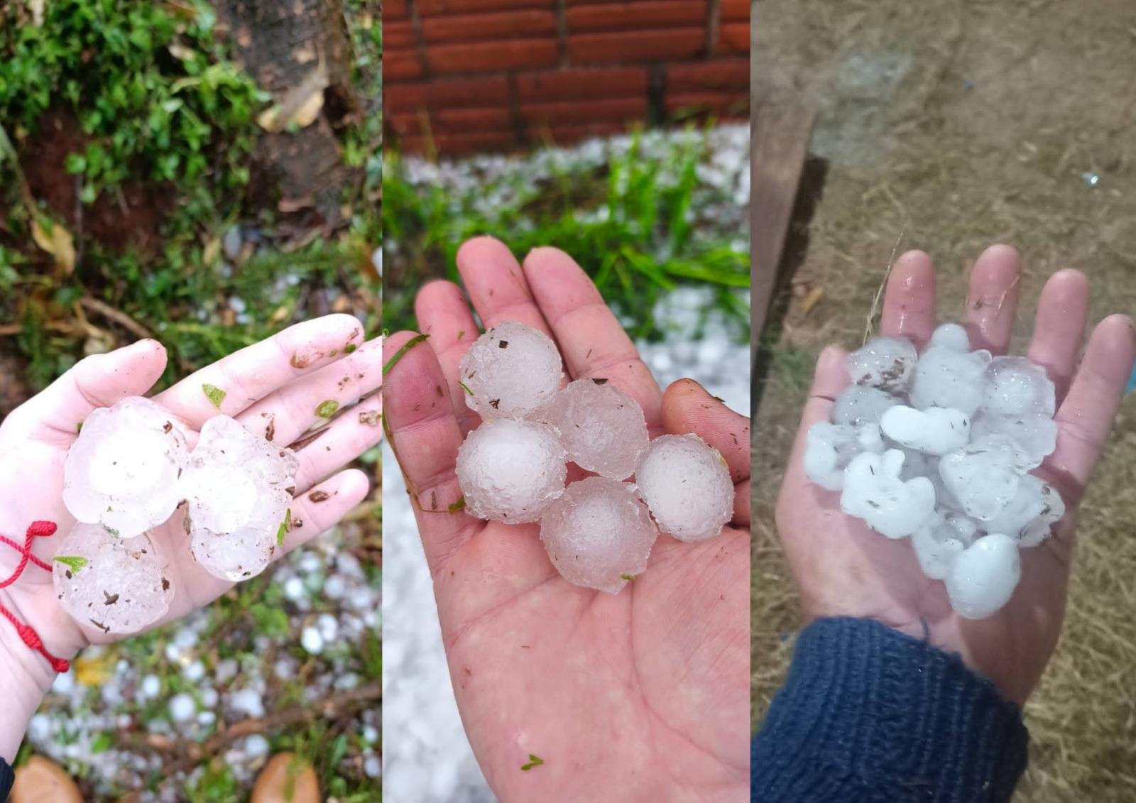 Granizo foi registrado nos munic&iacute;pios de Quatro Irm&atilde;os, Constantina e Ira&iacute; nesta segunda-feira