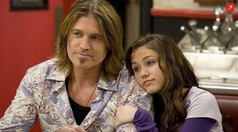 Billy Ray Cyrus e a filha, Miley Cyrus, em 'Hannah Montana'