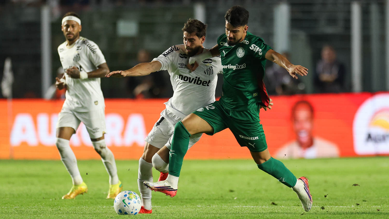 Palmeiras segura Santos na Vila Belmiro e vai &agrave; semifinal da Copa do Brasil