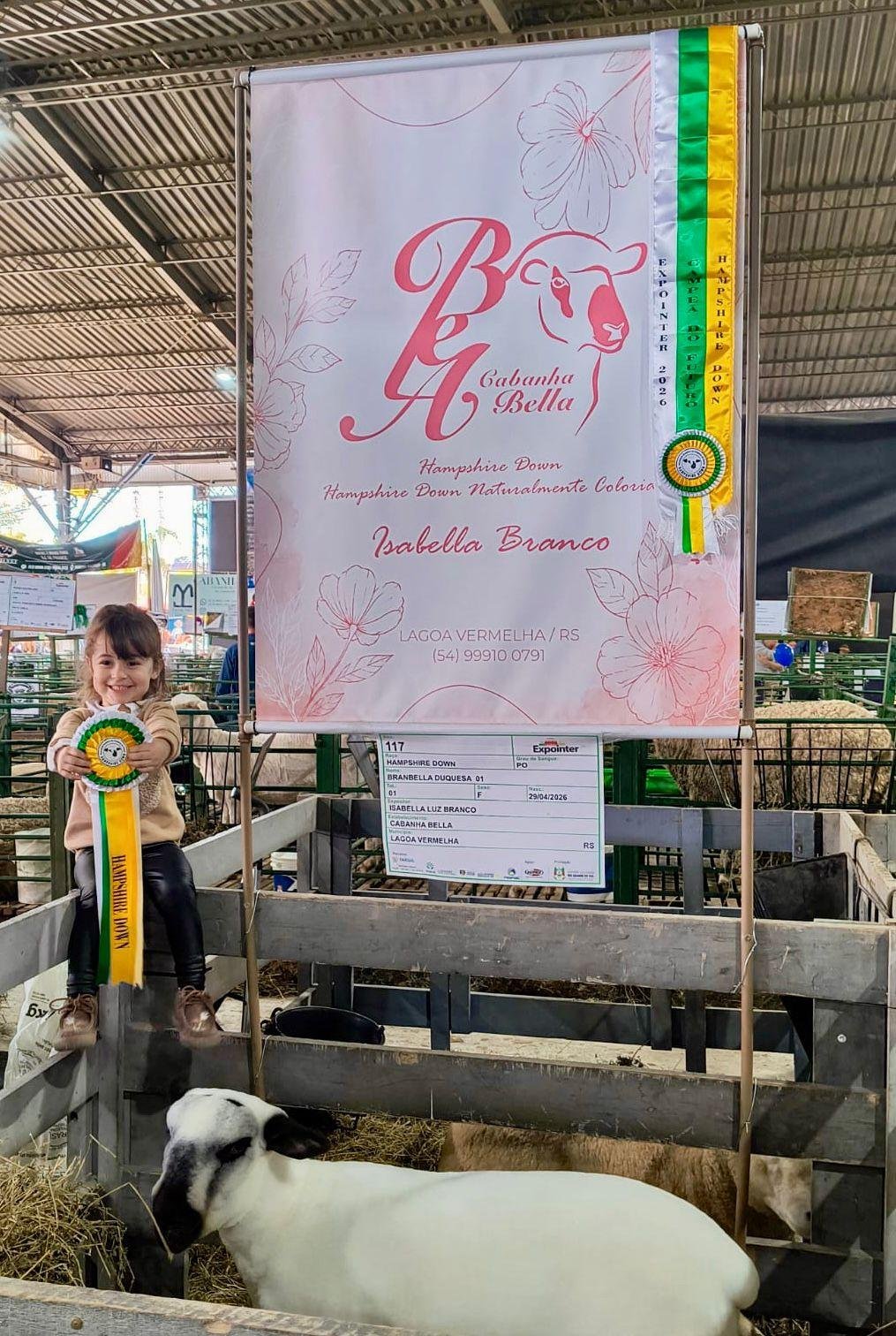 Branbella Duquesa 01 conquistou o t&iacute;tulo de Grande Campe&atilde; Ovino do Futuro
