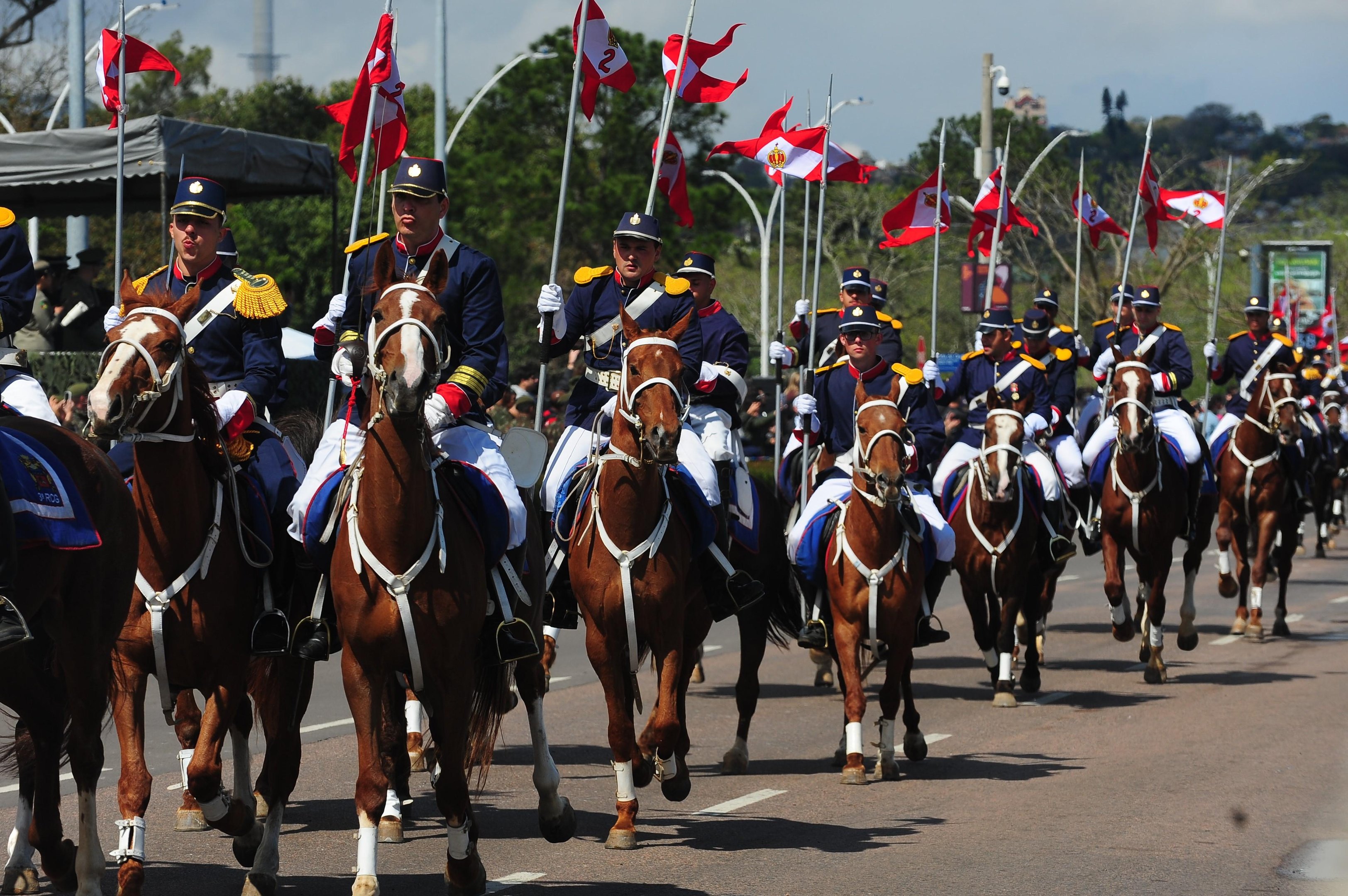Cerca de 250 ve&iacute;culos e 351 cavalos desfilaram nesta segunda-feira na avenida Edvaldo Pereira Paiva