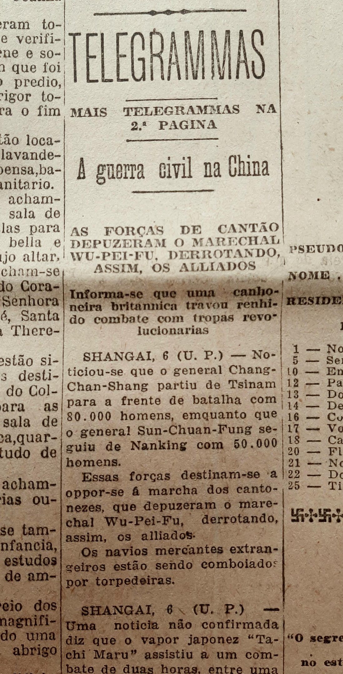 Durante quase uma d&eacute;cada, a China viveu o caos pol&iacute;tico das lutas entre fac&ccedil;&otilde;es regionais comandadas por militares