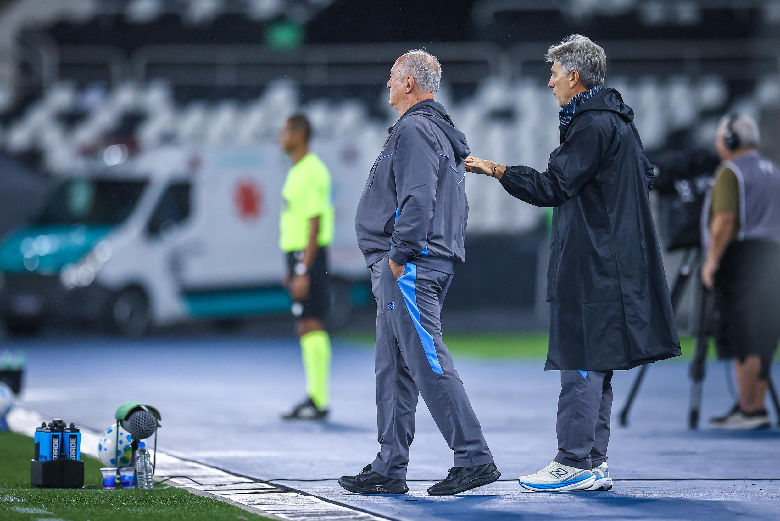 Felip&atilde;o e Renato estiveram na casamata do Gr&ecirc;mio nesta quarta-feira