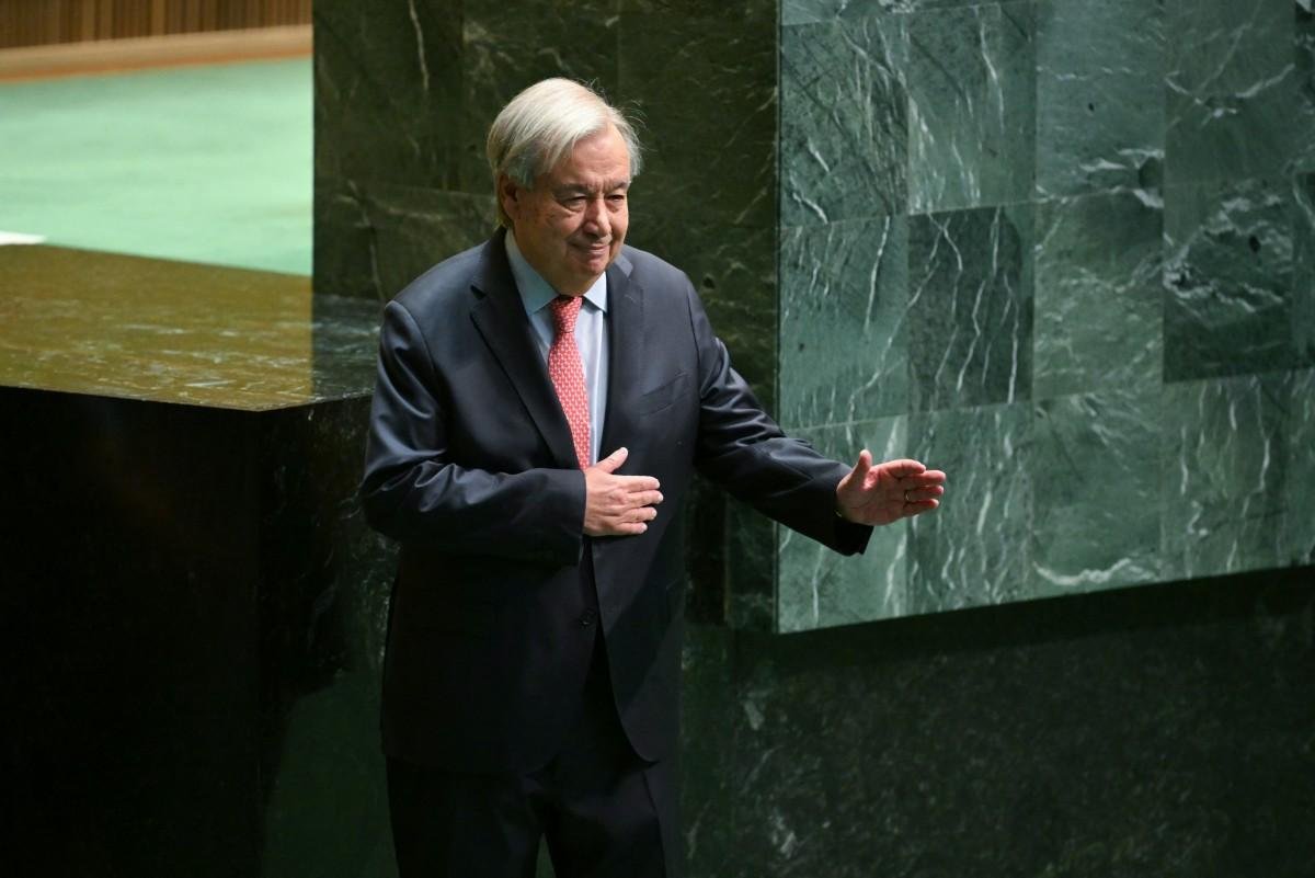 Secret&aacute;rio-geral da ONU, Ant&oacute;nio Guterres, em discurso nesta ter&ccedil;a