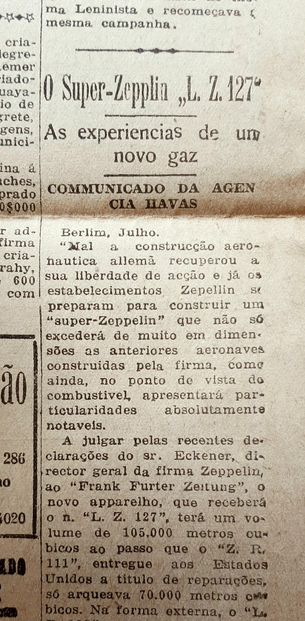 A aeronave voou pela primeira vez em 1928 e seis anos depois atravessou o c&eacute;u da Capital