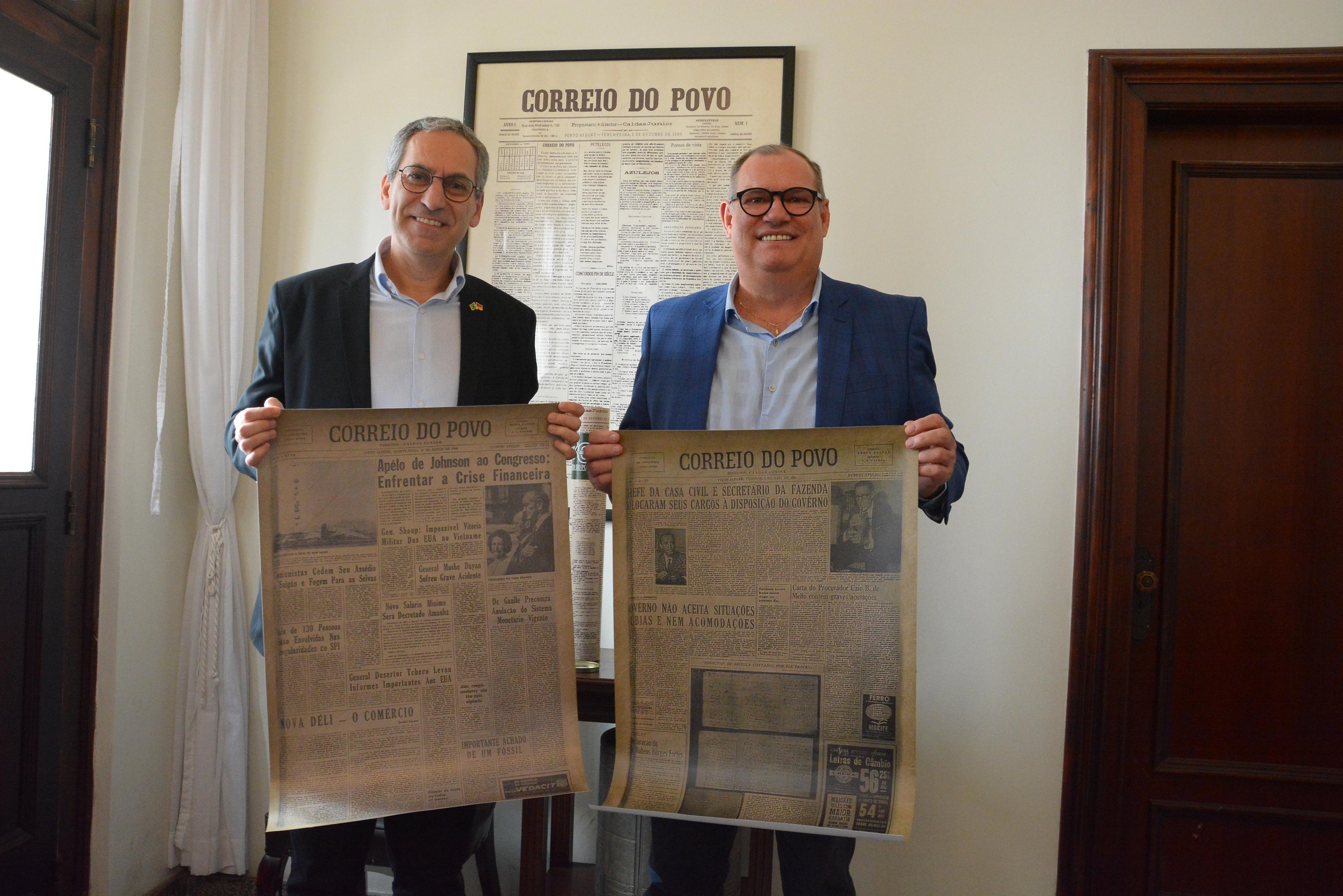 Diretoria da C&acirc;mara de Com&eacute;rcio e Ind&uacute;stria Brasil-Alemanha no RS visita o jornal Correio do Povo