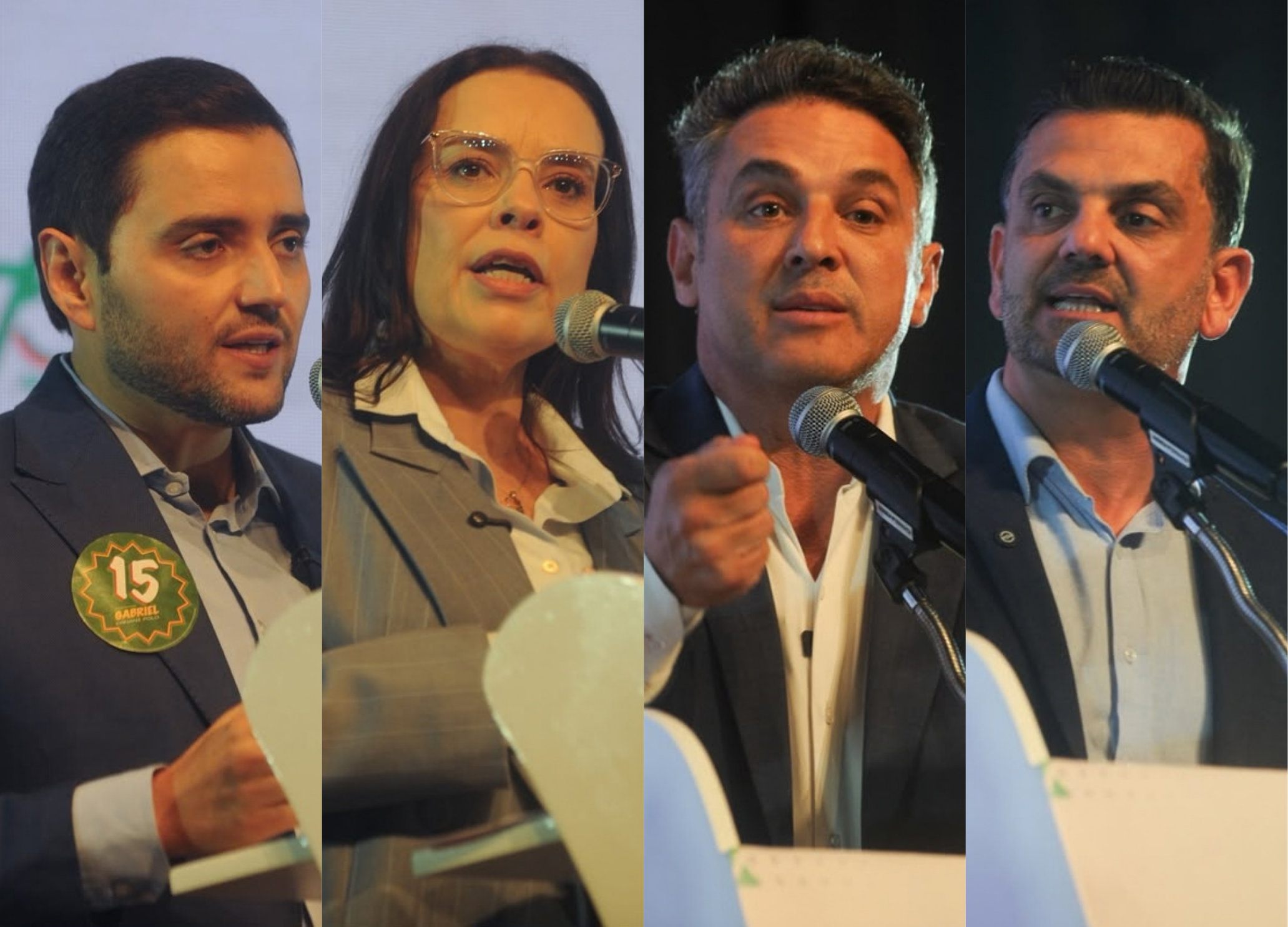 Gabriel Souza (MDB), Juliana Brizola (PDT), Luciano Zucco (PL) e Marcelo Maranata (PSDB) participam do evento