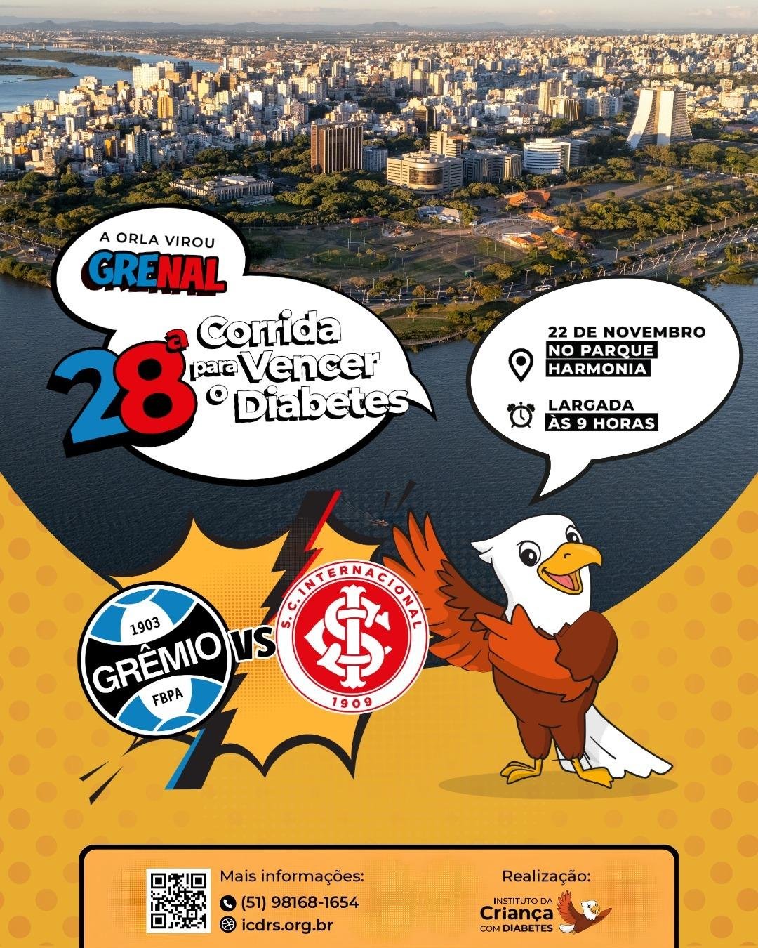 28&ordf; Corrida para Vencer o Diabetes mobiliza os torcedores da dupla Gre-Nal