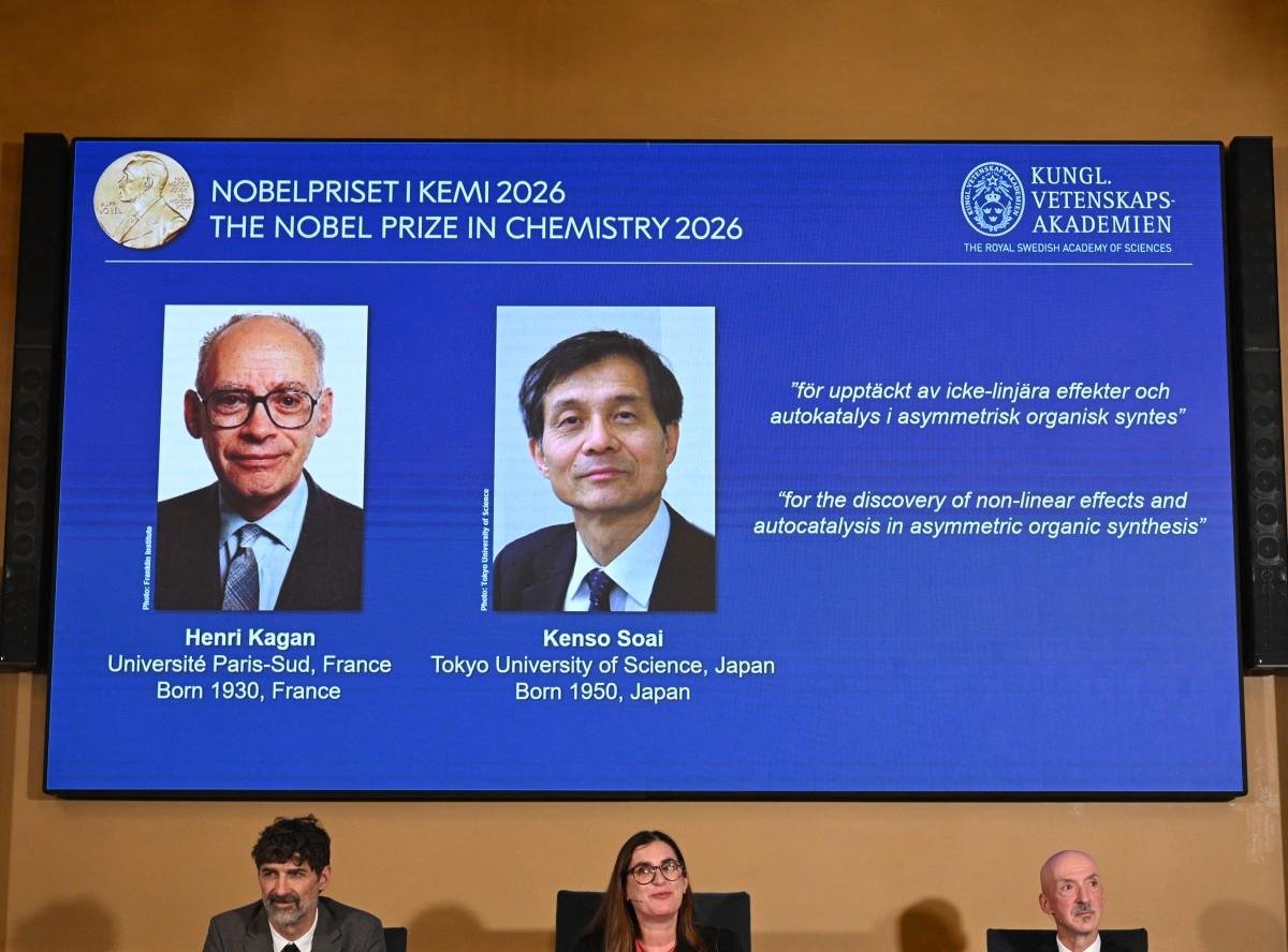 Henri Kagan, da Fran&ccedil;a, e Kenso Soai, do Jap&atilde;o, receberam o Pr&ecirc;mio Nobel de Qu&iacute;mica por pesquisas sobre imagens espelhadas de mol&eacute;culas, decisivas para o desenvolvimento de medicamentos