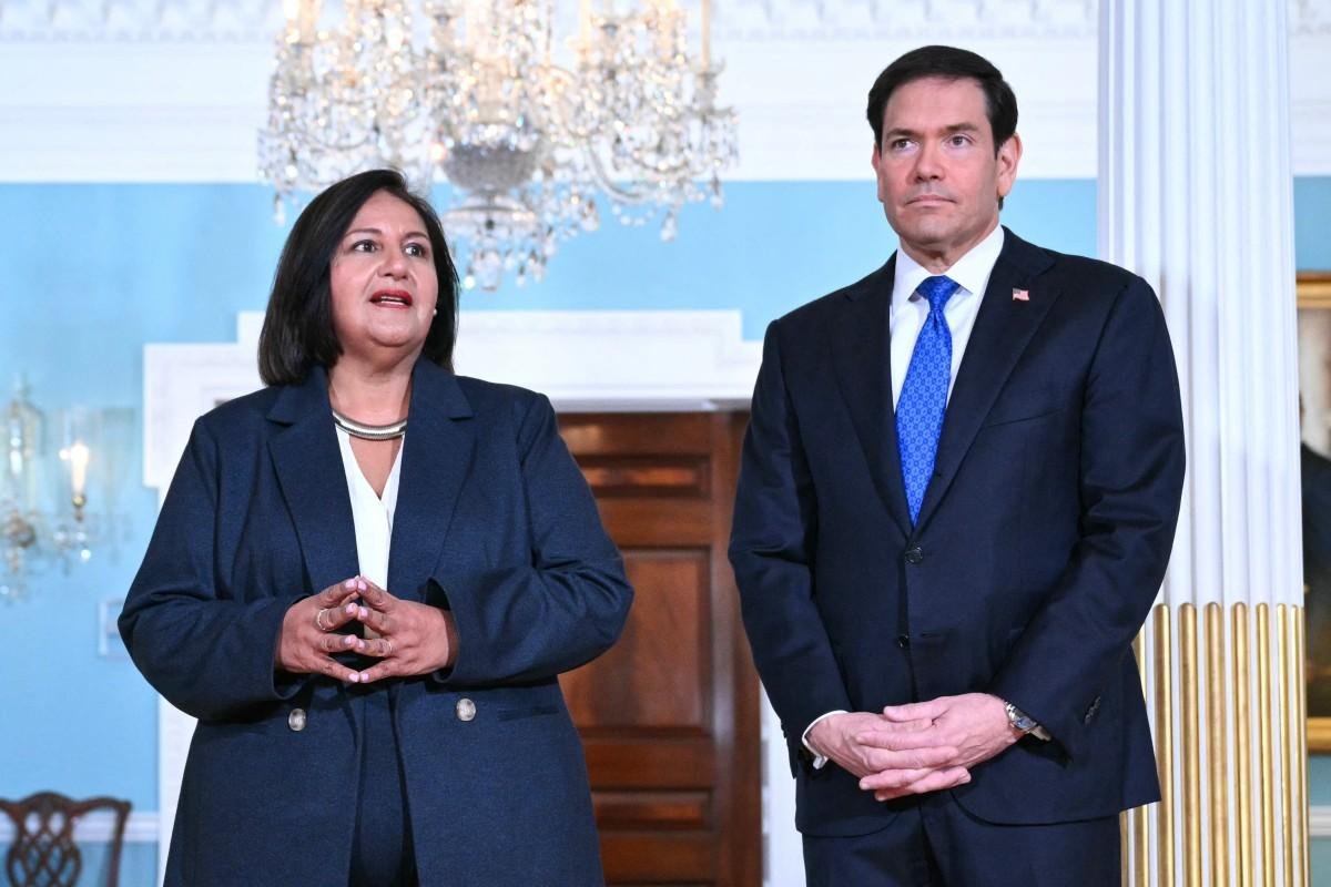 Marco Rubio recebeu a l&iacute;der da oposi&ccedil;&atilde;o venezuelana, Dinorah Figuera, em Washington