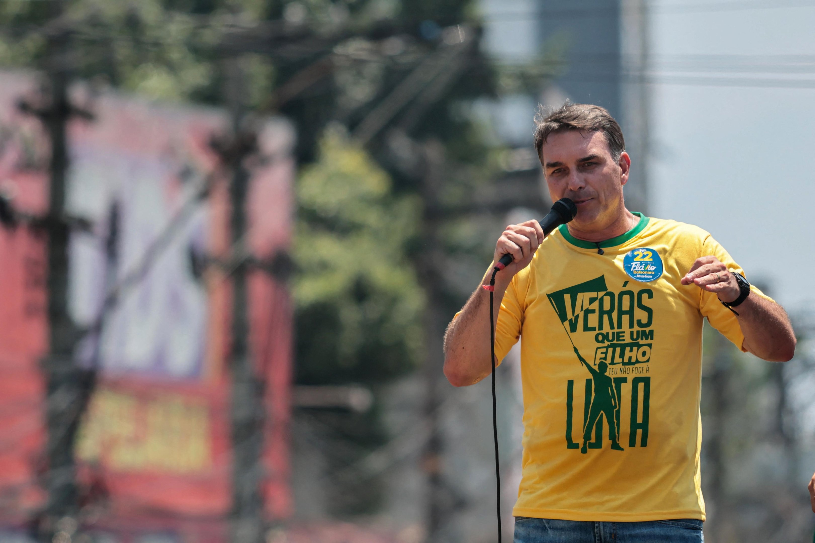 Fl&aacute;vio em ato hoje no Rio
