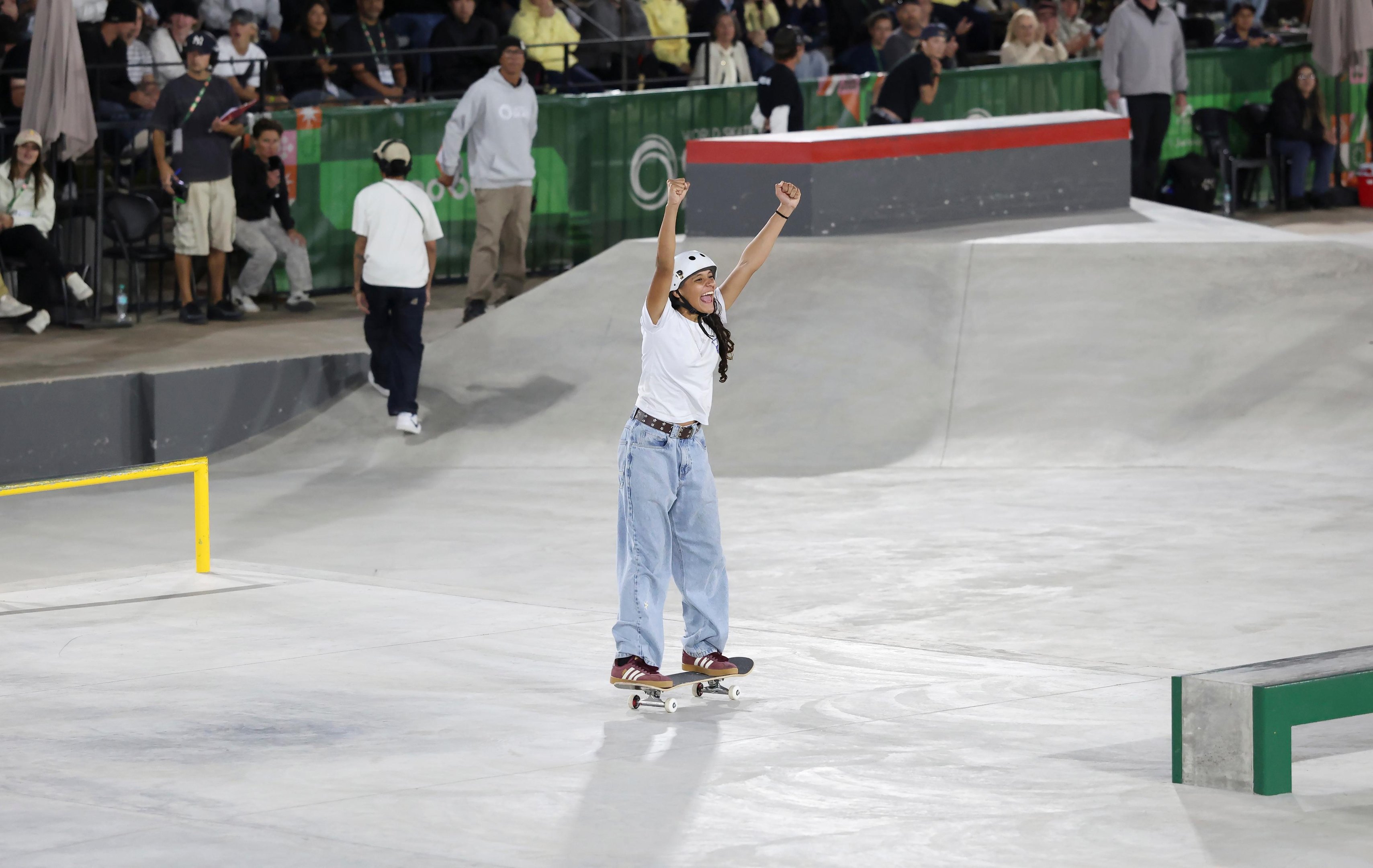 Maria L&uacute;cia disputou a final do World Skate Games junto da maranhense Rayssa Leal