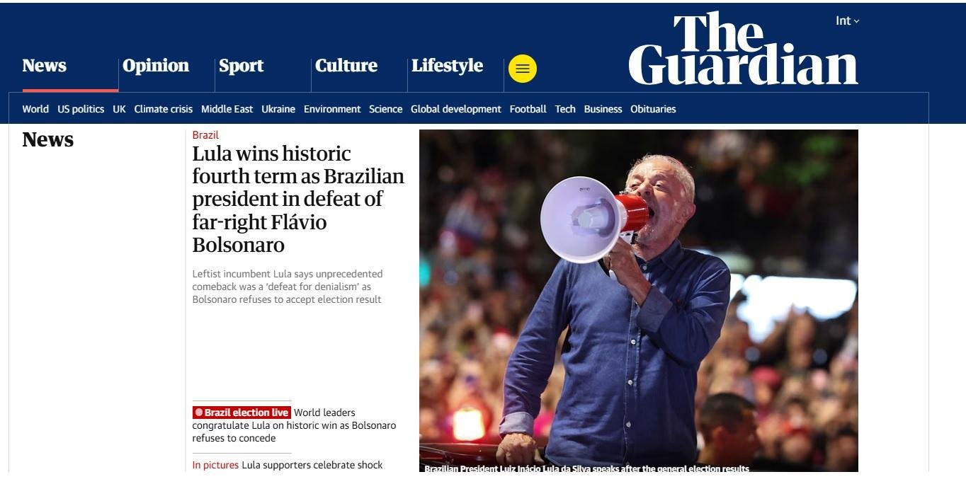 “Dramática reviravolta” e “surpreendente”: imprensa internacional repercute vitória de Lula