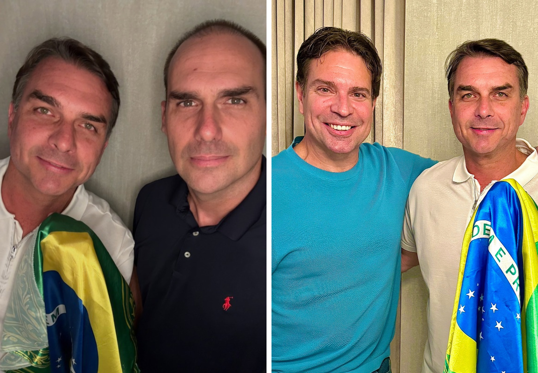 Eduardo Bolsonaro e Ramagem publicam fotos com Flávio após chegada do senador aos EUA