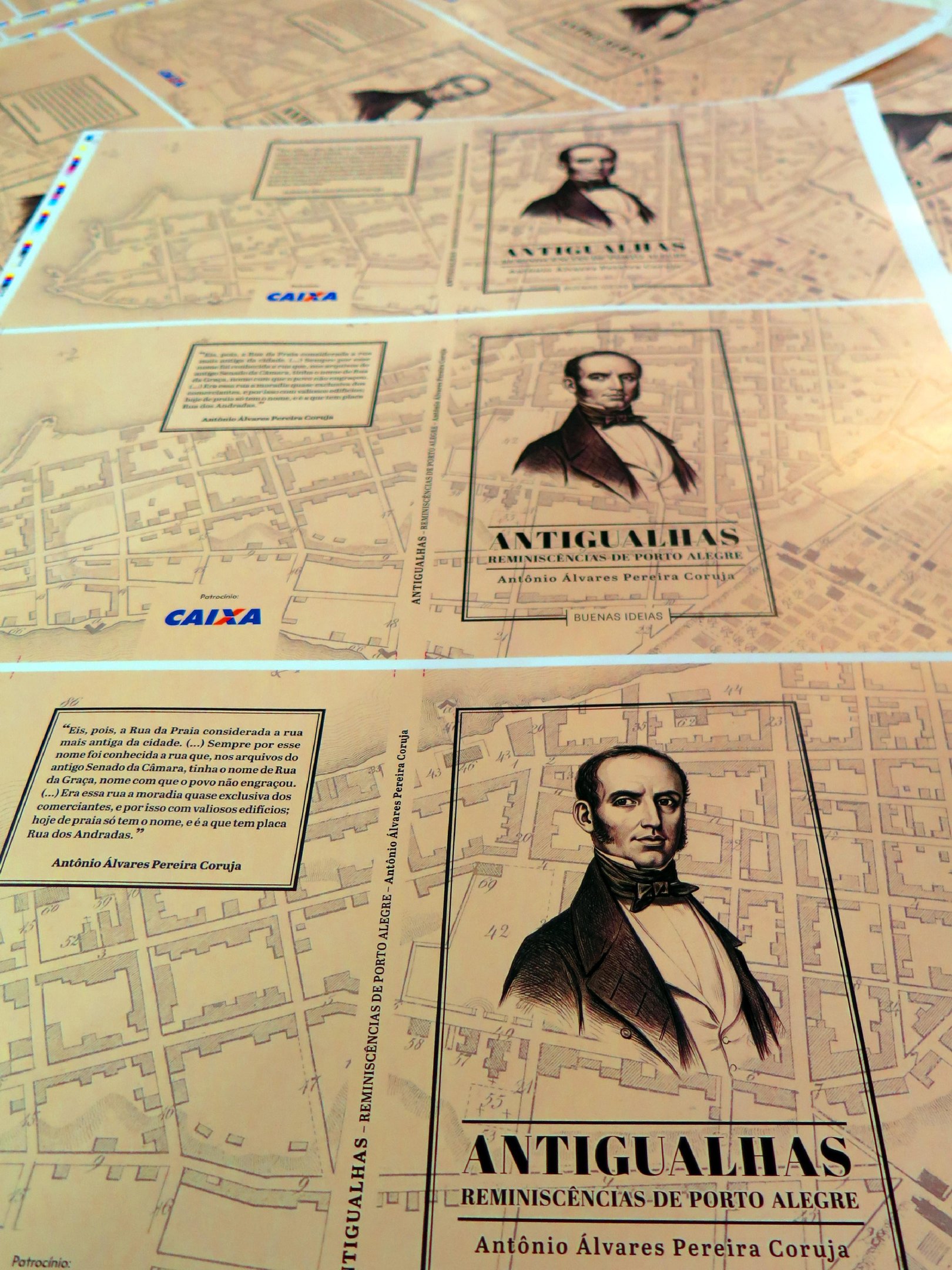 Detalhe da capa do livro de cr&ocirc;nicas 'Antigualhas'