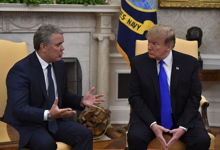 Iv&aacute;n Duque e Donald Trump reuniram-se na Casa Branca nesta quarta