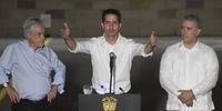 Juan Guaidó fez pronunciamento ao lado de presidentes de Chile, Colômbia e Paraguai