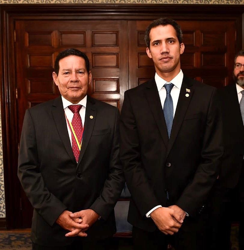 H&aacute; dois o l&iacute;der da oposi&ccedil;&atilde;o da Venezuela, Juan Guaid&oacute;, encontro o vice Hamilton Mour&atilde;o em Lima, no Peru