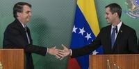 Guaidó concedeu coletiva de imprensa após se reunir com o presidente Jair Bolsonaro