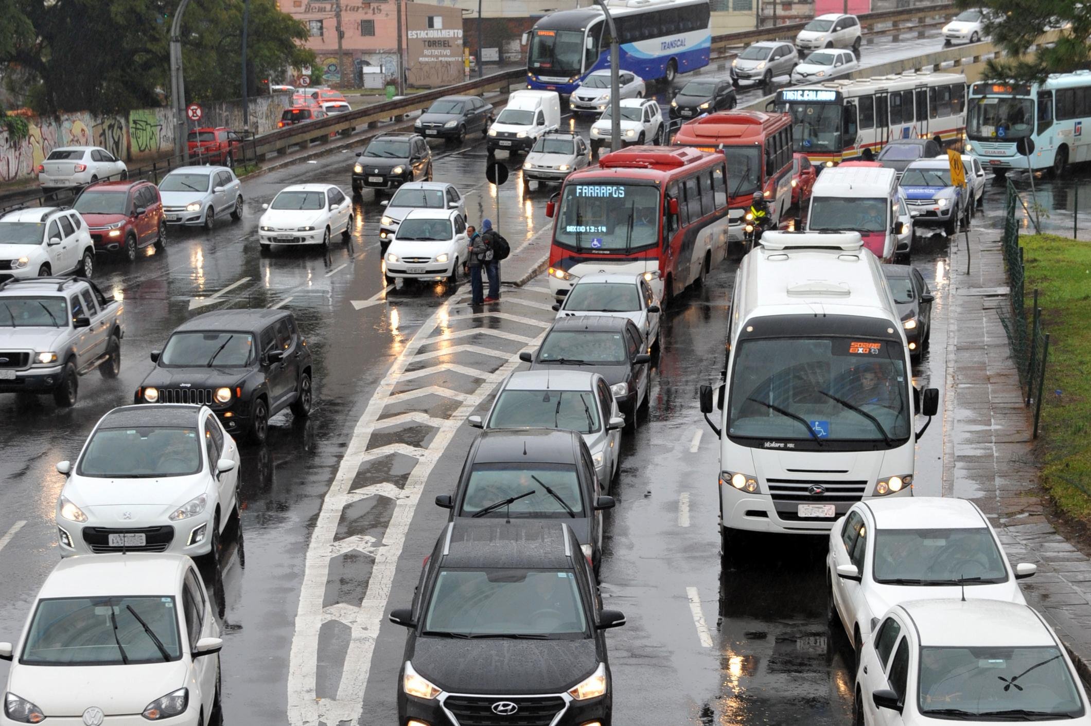 Congestionamento em Porto Alegre.