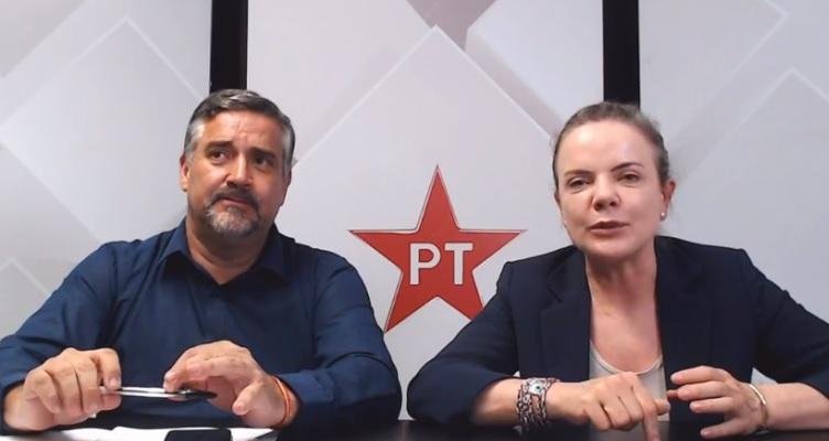 Paulo Pimenta e Gleisi Hoffmann participam de reuni&otilde;es do PT
