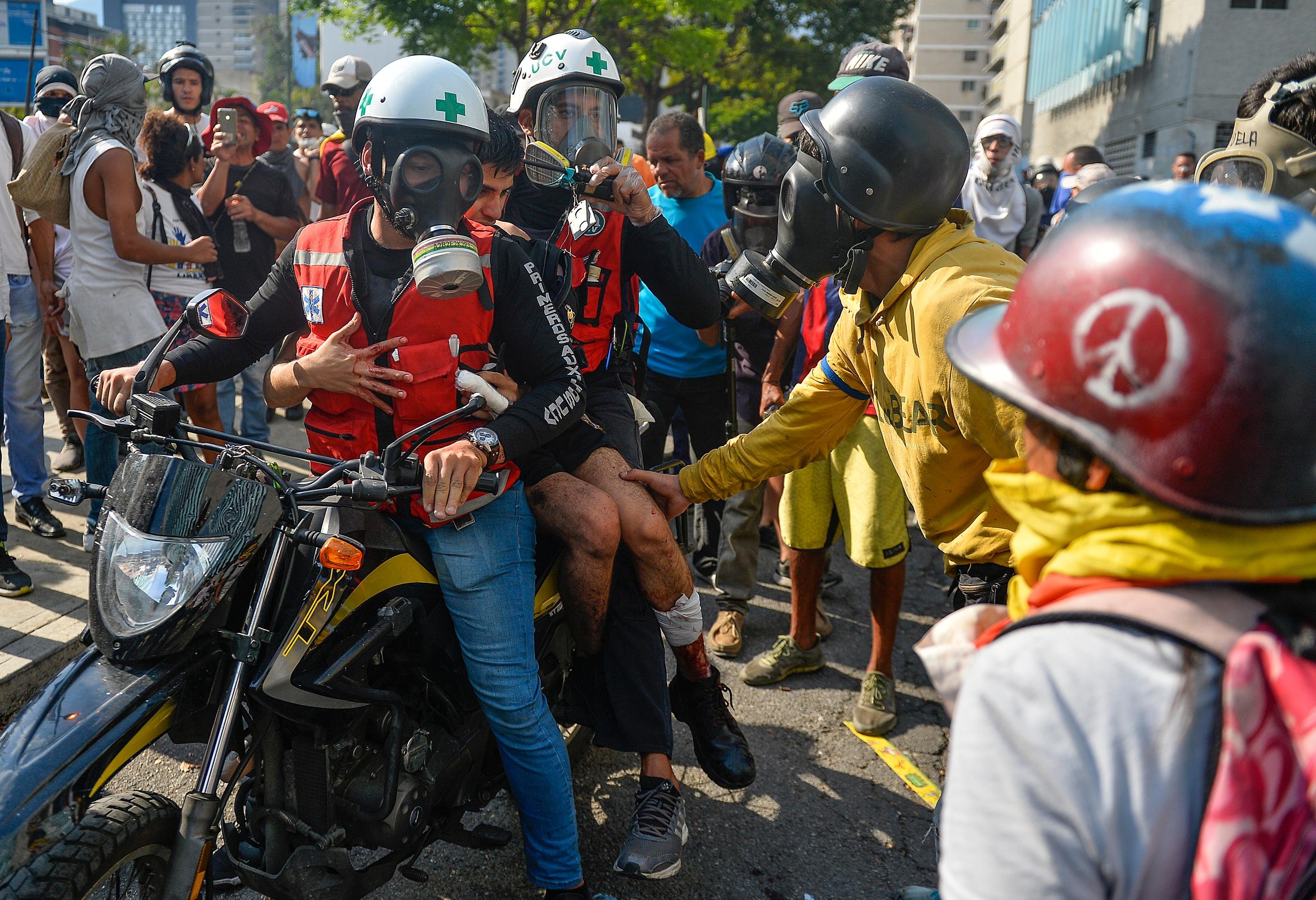 Protestos nas ruas de Caracas